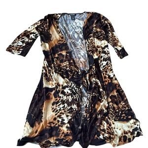 cheetah print tie front bathing suit cover-up #wildprint #cheetah
1X